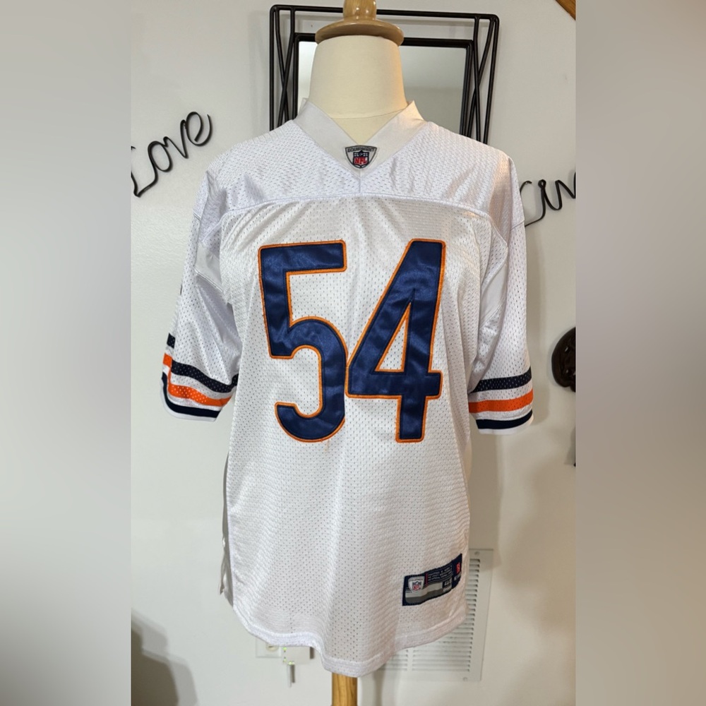 Reebok Onfield Chicago Bears Brian Urlacher Jersey, White, Men, Size 48